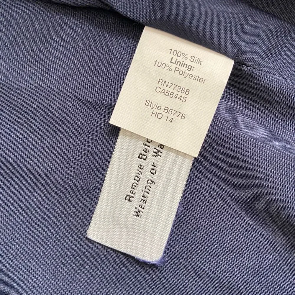 Madewell Silk Ascot Navy Print A-Line Skirt 2 - Picture 7 of 8